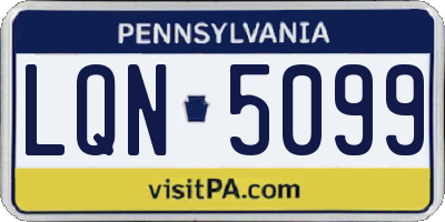 PA license plate LQN5099