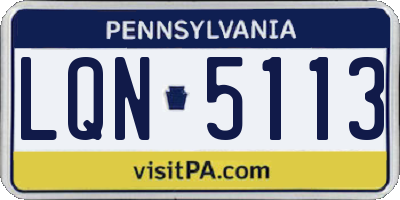 PA license plate LQN5113