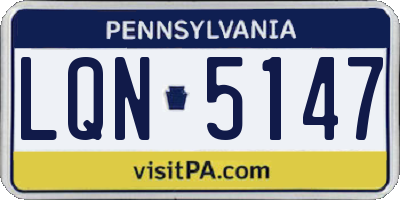 PA license plate LQN5147