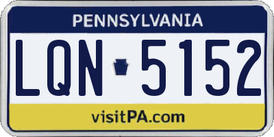 PA license plate LQN5152
