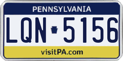PA license plate LQN5156