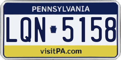 PA license plate LQN5158