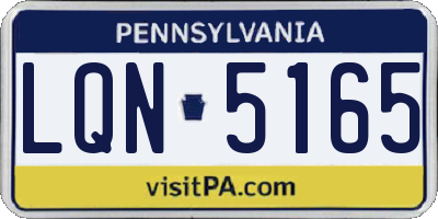 PA license plate LQN5165