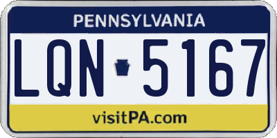 PA license plate LQN5167