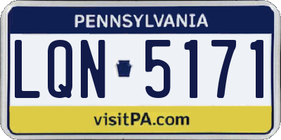 PA license plate LQN5171
