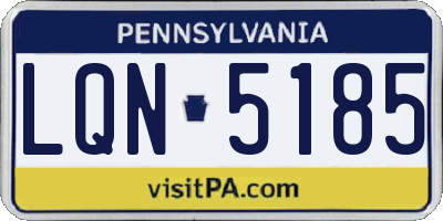 PA license plate LQN5185