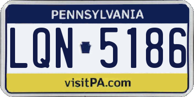 PA license plate LQN5186
