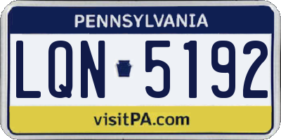 PA license plate LQN5192
