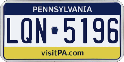 PA license plate LQN5196