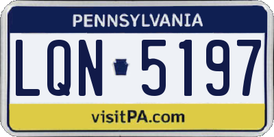 PA license plate LQN5197