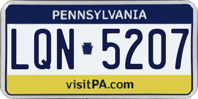 PA license plate LQN5207