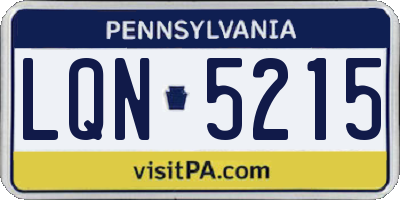 PA license plate LQN5215