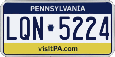 PA license plate LQN5224