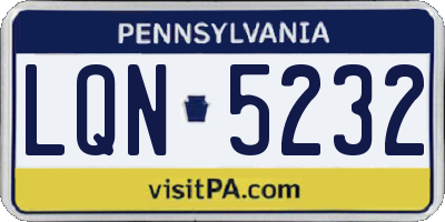 PA license plate LQN5232