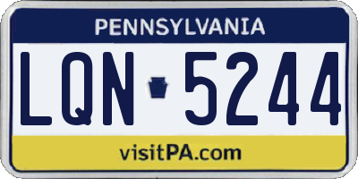 PA license plate LQN5244