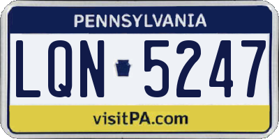 PA license plate LQN5247