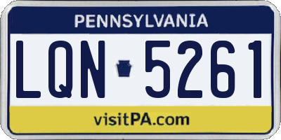 PA license plate LQN5261