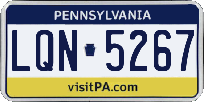 PA license plate LQN5267
