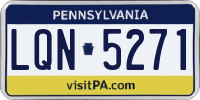 PA license plate LQN5271
