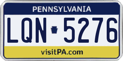 PA license plate LQN5276