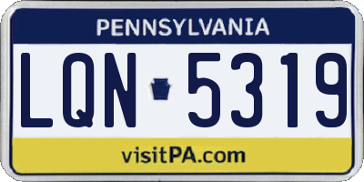 PA license plate LQN5319