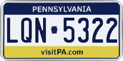 PA license plate LQN5322