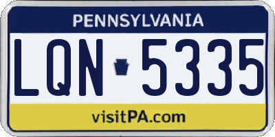PA license plate LQN5335