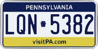 PA license plate LQN5382