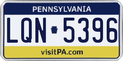 PA license plate LQN5396