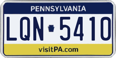 PA license plate LQN5410