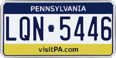 PA license plate LQN5446