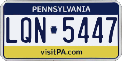 PA license plate LQN5447