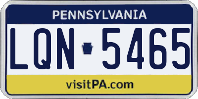PA license plate LQN5465