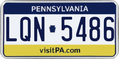 PA license plate LQN5486