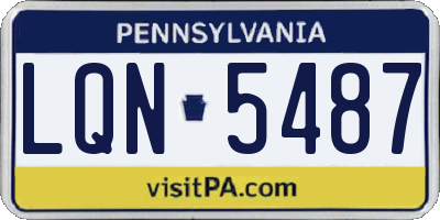PA license plate LQN5487