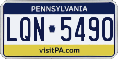 PA license plate LQN5490