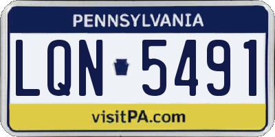 PA license plate LQN5491