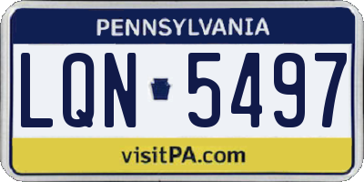 PA license plate LQN5497