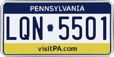 PA license plate LQN5501