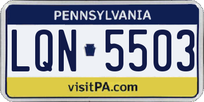 PA license plate LQN5503