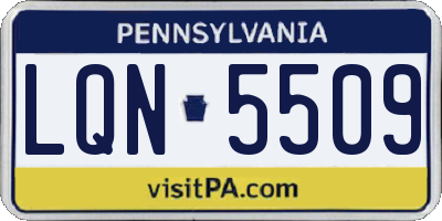 PA license plate LQN5509