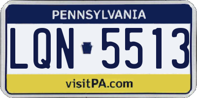 PA license plate LQN5513