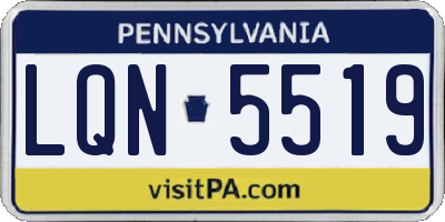 PA license plate LQN5519
