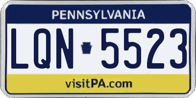 PA license plate LQN5523