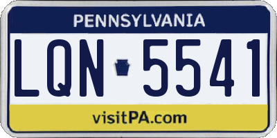PA license plate LQN5541