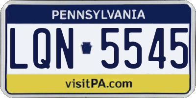 PA license plate LQN5545
