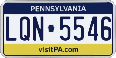 PA license plate LQN5546