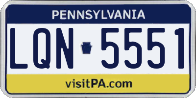 PA license plate LQN5551