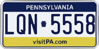 PA license plate LQN5558