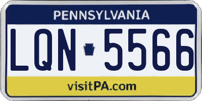 PA license plate LQN5566